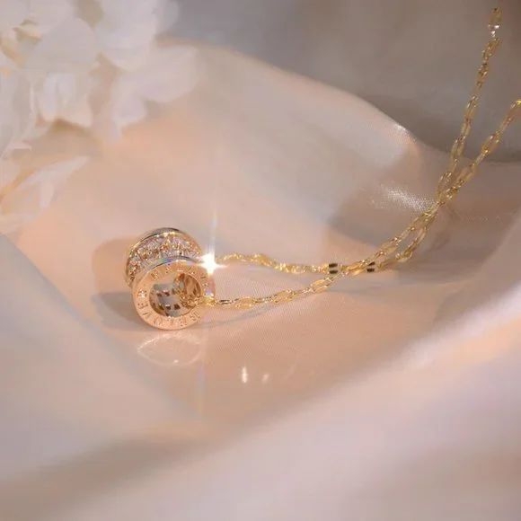 NEW 14K Gold Plated Baguette Diamond Geometric Pendant Necklace - Picture 5 of 8